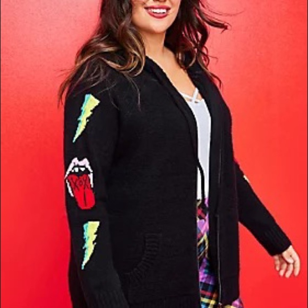 Torrid Betsey Johnson Love Sweater Zip Front 2